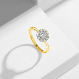 Flower 0.5ct 5mm Moissanite Ring Wedding Engagement Women Jewelry - Genuine - Gemstone