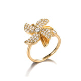 Four Leaf Clover Spinner Ring For Women Wedding Jewelry Gift - Gemstone Gold