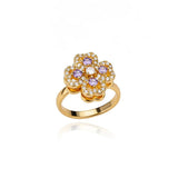 Four Leaf Clover Spinner Ring For Women Wedding Jewelry Gift - Gemstone Gold
