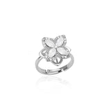 Four Leaf Clover Spinner Ring For Women Wedding Jewelry Gift - Gemstone Gold