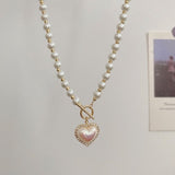 Freshwater Pearl Heart Pendent Necklace For Women Jewelry - Genuine - Gemstone