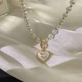 Freshwater Pearl Heart Pendent Necklace For Women Jewelry - Genuine - Gemstone