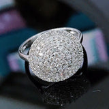 Full Bling Iced Out Ring Women Engagement Jewelry - Genuine - Gemstone