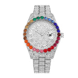 Full Diamond Belt Watch Women Roman literal Party Jewelry - Genuine - Gemstone