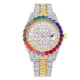 Full Diamond Belt Watch Women Roman literal Party Jewelry - Genuine - Gemstone