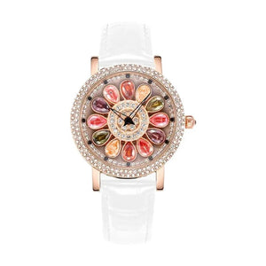 Full Inlaid Diamond Dial Watch Women Wristwatches Jewelry - Genuine - Gemstone