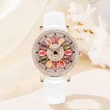 Full Inlaid Diamond Dial Watch Women Wristwatches Jewelry - Genuine - Gemstone