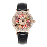 Full Inlaid Diamond Dial Watch Women Wristwatches Jewelry - Genuine - Gemstone