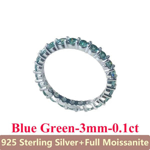 Full Moissanite Diamond Ring For Men Women S925 Sterling Silver Jewelry - Gemstone Gold