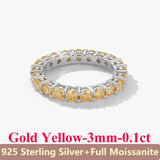 Full Moissanite Diamond Ring For Men Women S925 Sterling Silver Jewelry - Gemstone Gold