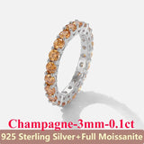 Full Moissanite Diamond Ring For Men Women S925 Sterling Silver Jewelry - Gemstone Gold