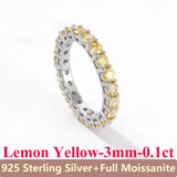 Full Moissanite Diamond Ring For Men Women S925 Sterling Silver Jewelry - Gemstone Gold