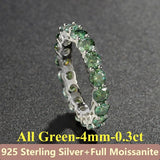 Full Moissanite Diamond Ring For Men Women S925 Sterling Silver Jewelry - Gemstone Gold