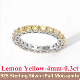 Full Moissanite Diamond Ring For Men Women S925 Sterling Silver Jewelry - Gemstone Gold
