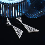 Full Paved Gemstone Triangle Dangle Earrings Women Drop Earrings Jewelry - Gemstone Gold