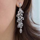 Full White Sapphire Gemstone Stud Earrings Women's Ear Piercing Jewelry - Gemstone Gold