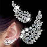 Full White Sapphire Gemstone Stud Earrings Women's Ear Piercing Jewelry - Gemstone Gold