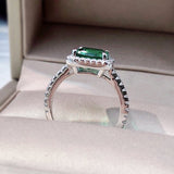 Genuine Emerald Wedding Ring 925 Silver For Women Fine Jewelry - Genuine - Gemstone