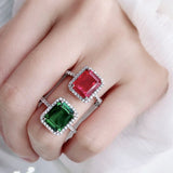 Genuine Emerald Wedding Ring 925 Silver For Women Fine Jewelry - Genuine - Gemstone