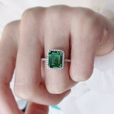 Genuine Emerald Wedding Ring 925 Silver For Women Fine Jewelry - Genuine - Gemstone