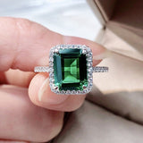 Genuine Emerald Wedding Ring 925 Silver For Women Fine Jewelry - Genuine - Gemstone