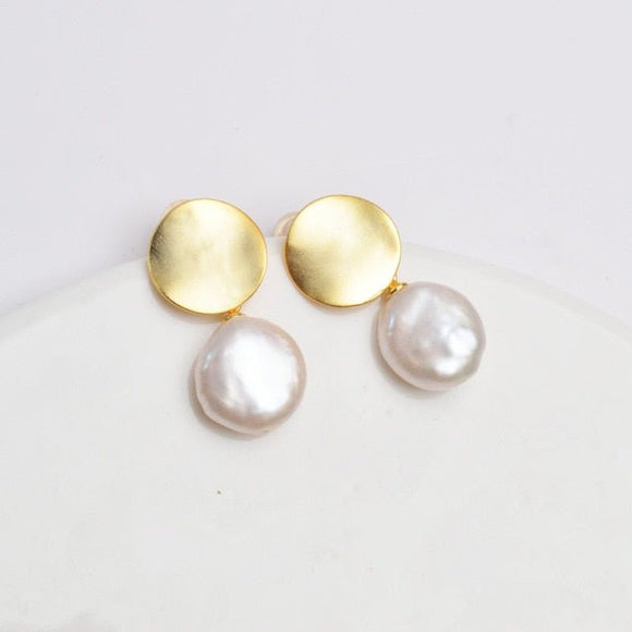 Genuine Vintage Freshwater Pearl 925 Sterling Silver Earring women's Fine jewelry - Genuine - Gemstone