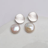 Genuine Vintage Freshwater Pearl 925 Sterling Silver Earring women's Fine jewelry - Genuine - Gemstone