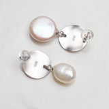 Genuine Vintage Freshwater Pearl 925 Sterling Silver Earring women's Fine jewelry - Genuine - Gemstone