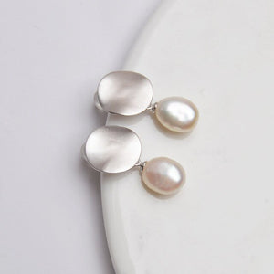 Genuine Vintage Freshwater Pearl 925 Sterling Silver Earring women's Fine jewelry - Genuine - Gemstone