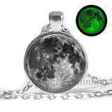 Glowing Moon Pendant Necklace Eclipse Women Jewelry - Genuine - Gemstone