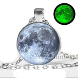 Glowing Moon Pendant Necklace Eclipse Women Jewelry - Genuine - Gemstone