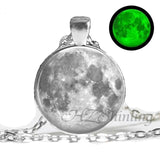 Glowing Moon Pendant Necklace Eclipse Women Jewelry - Genuine - Gemstone