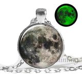 Glowing Moon Pendant Necklace Eclipse Women Jewelry - Genuine - Gemstone