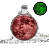 Glowing Moon Pendant Necklace Eclipse Women Jewelry - Genuine - Gemstone