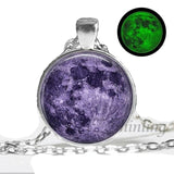 Glowing Moon Pendant Necklace Eclipse Women Jewelry - Genuine - Gemstone