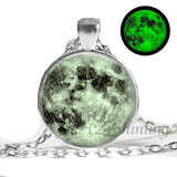 Glowing Moon Pendant Necklace Eclipse Women Jewelry - Genuine - Gemstone