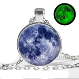 Glowing Moon Pendant Necklace Eclipse Women Jewelry - Genuine - Gemstone