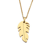 GOLD FEATHER PENDANT NECKLACE WOMEN ENGAGEMENT JEWELRY - Genuine - Gemstone