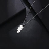 GOLD FEATHER PENDANT NECKLACE WOMEN ENGAGEMENT JEWELRY - Genuine - Gemstone