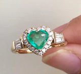 Gold Heart Ring for Women Fashion Inlaid Zircon Wedding Engagement Jewelry - Gemstone Gold