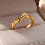 Gold Plant Totem Ring For Women Female Wedding Party Finger Jewelry - Gemstone Gold