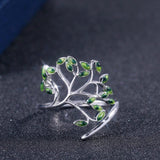 Green Tree Cocktail Ring Party Anniverssary For Women Jewelry - Genuine - Gemstone