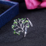 Green Tree Cocktail Ring Party Anniverssary For Women Jewelry - Genuine - Gemstone