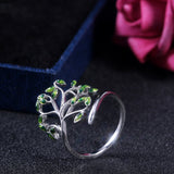 Green Tree Cocktail Ring Party Anniverssary For Women Jewelry - Genuine - Gemstone