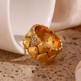 Heart Filled Mould Ring For Girls Ladies Bold Women Gold Jewelry - Genuine - Gemstone