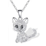 Heartbeat Teddy Bear Pendant Necklace Girls Anniverssary Jewelry - Genuine - Gemstone