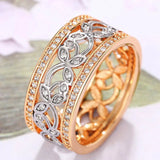 Hollow Fashion Ring for Women Wedding Engagement Party Jewelry - Genuine - Gemstone