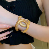 Hollow Gold Snake Bracelet For Women Staggered Open Jewelry - Genuine - Gemstone