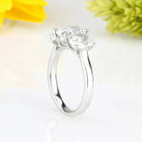 Inlaid Crystal Eternity RingWomen Wedding Silver Engagement Jewelry - Gemstone Gold