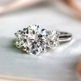 Inlaid Crystal Eternity RingWomen Wedding Silver Engagement Jewelry - Gemstone Gold
